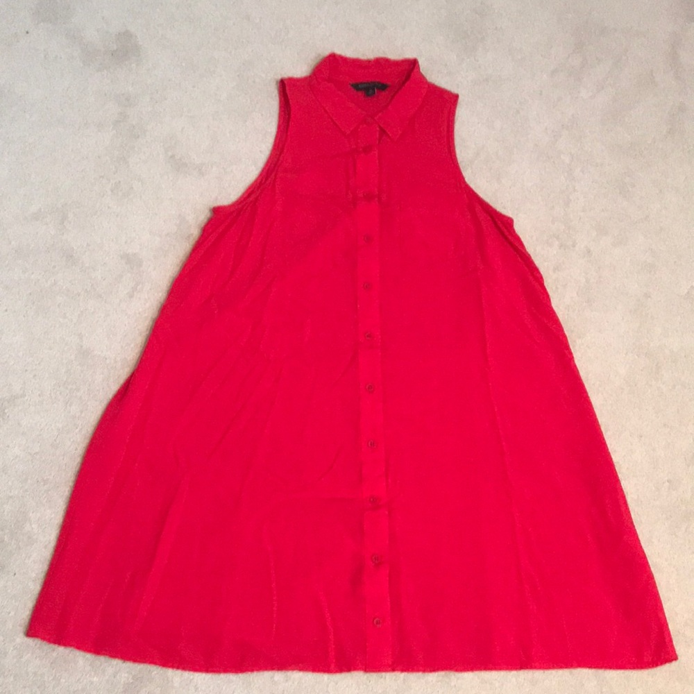 Bright pink, sleeveless, Banana Republic dress
